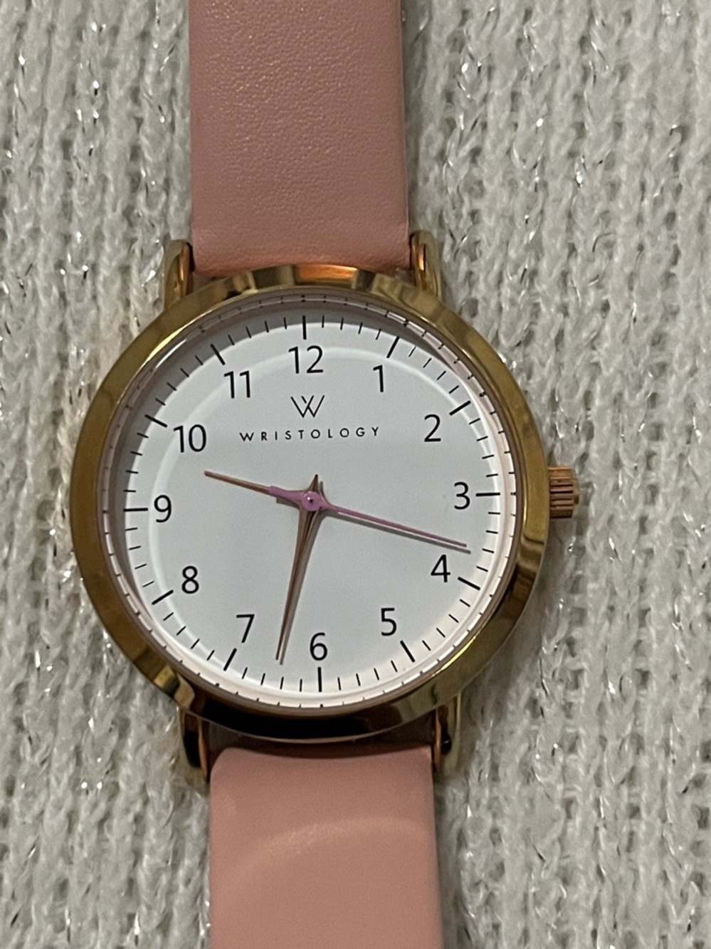 Wristology "Olivia" Pink Leather Strap Watch with Rose Gold Case